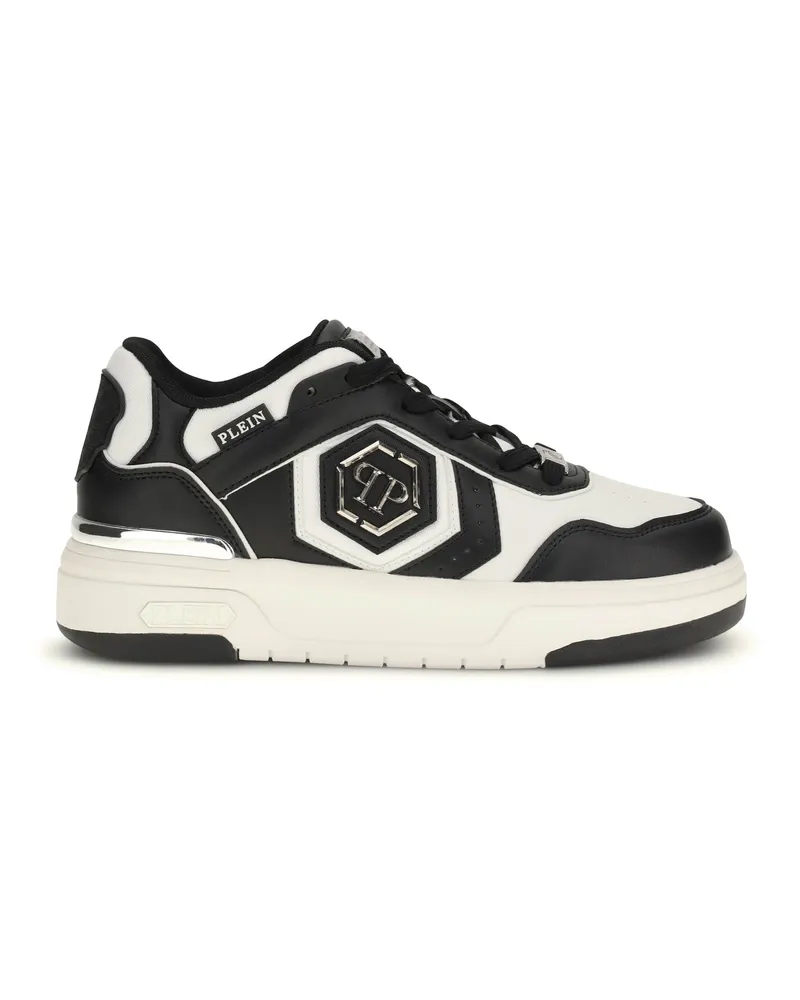 Philipp Plein Men's Sneakers Sk8r Calf Leather White-Black Upper Trainers White/black White