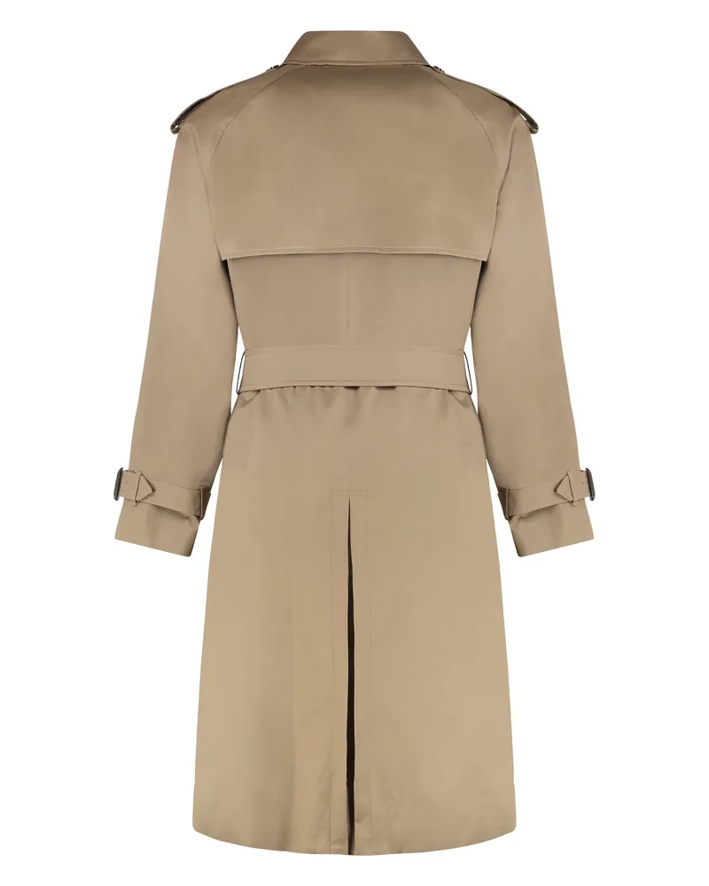 Burberry Men's Chestwood Trench Coat Brown Cotton Raincoats Brown