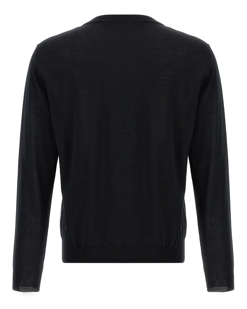 Valentino Garavani Logo-Embroidered Wool Sweater — Black Black