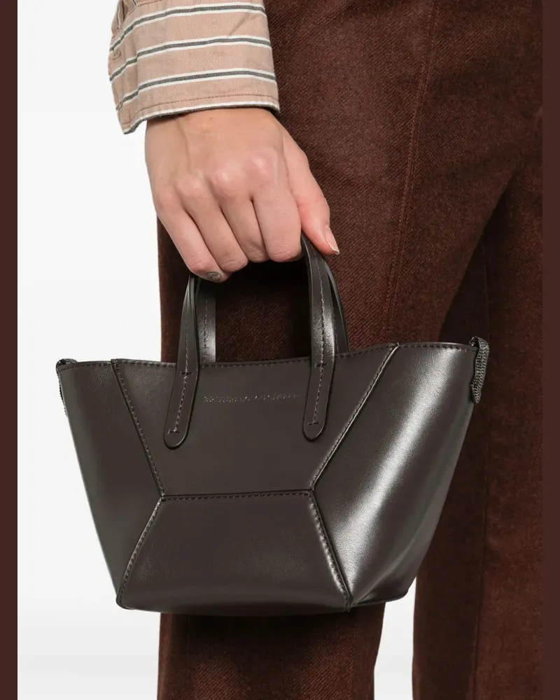 Brunello Cucinelli Women's Mini Bc Duo Tote Bag Aw25 W Black