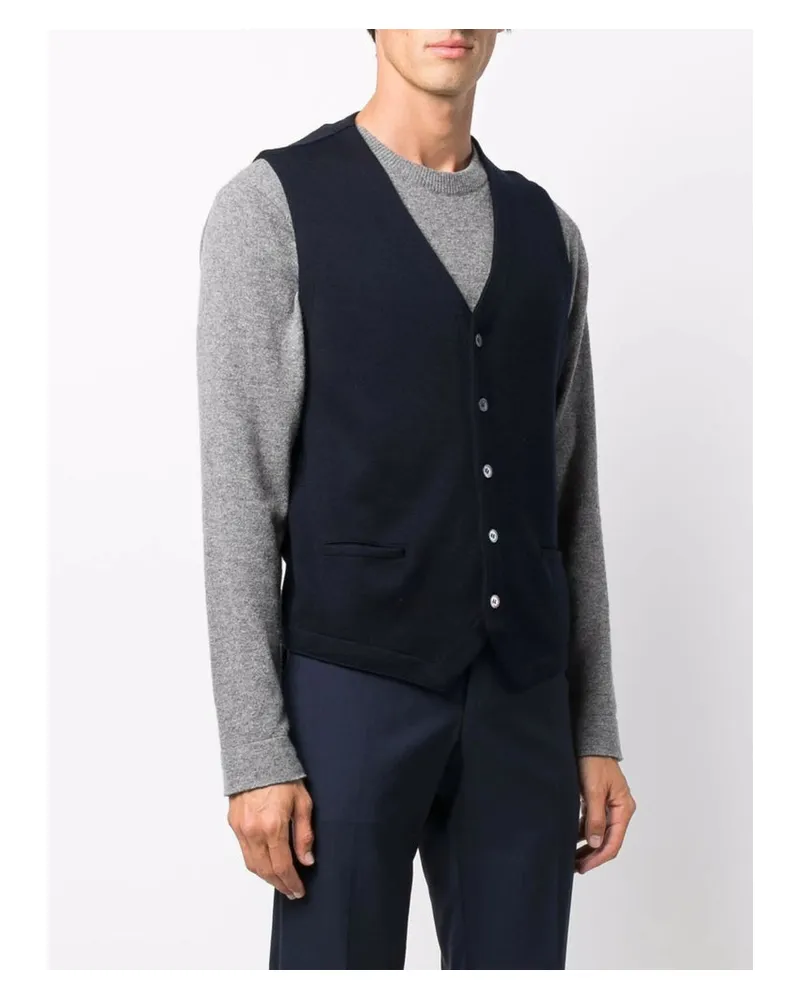 La Fileria Virgin Wool Vest — Blue Blue