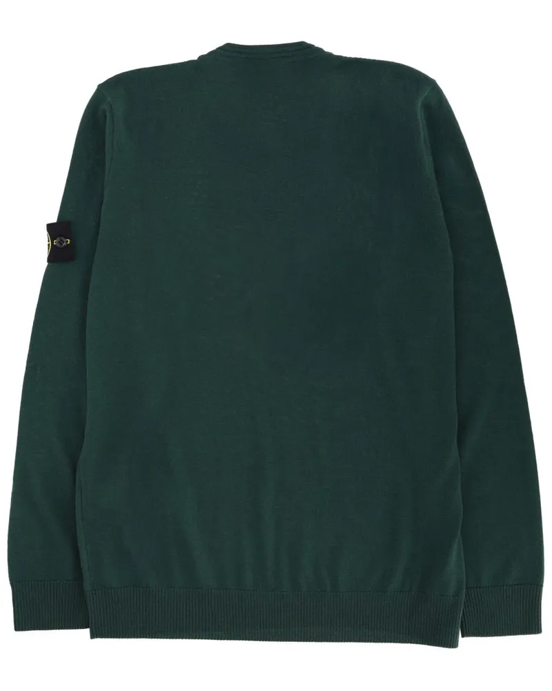 Stone Island Virgin Wool Logo Patch Sweater — Green Green
