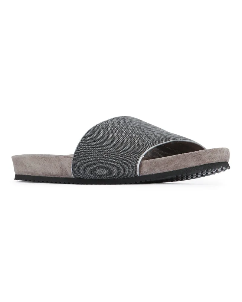 Brunello Cucinelli Cg546 Slippers Flat Shoes Gray