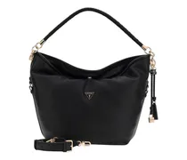 Slouchy Polyurethane Hobo Bag — Black