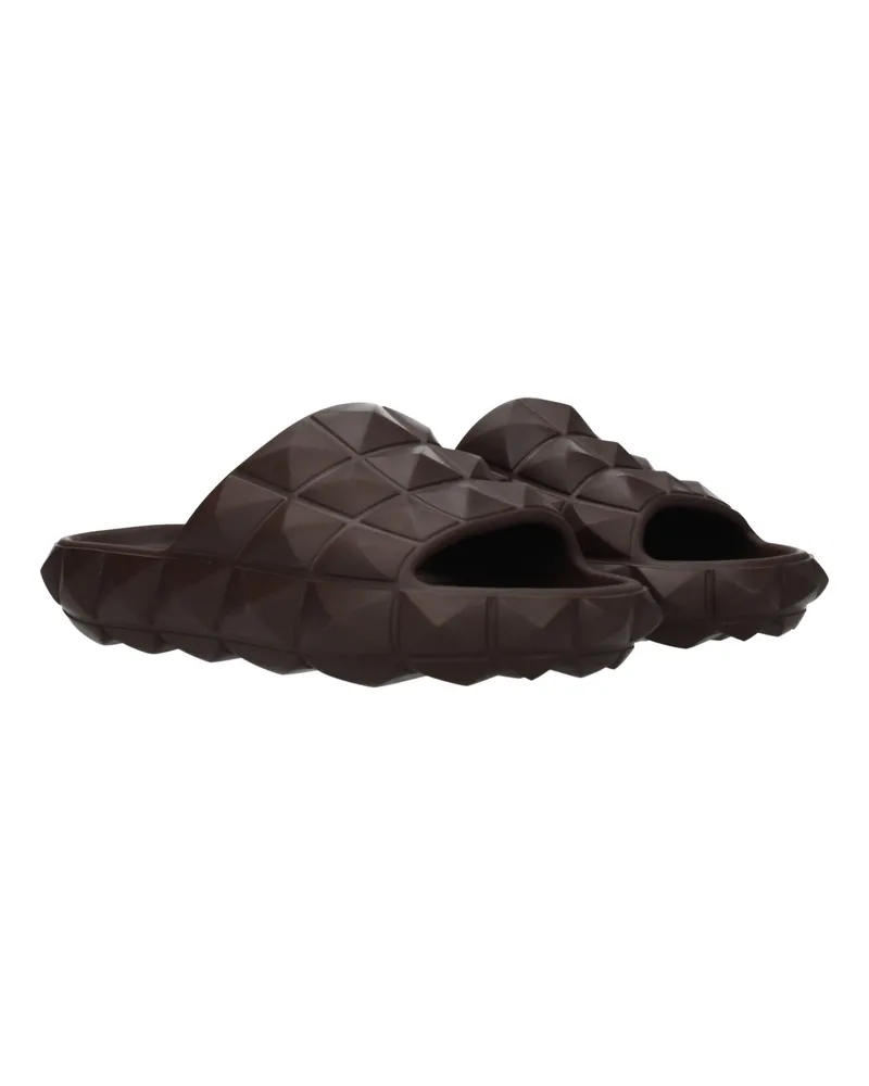 Valentino Garavani Men's Brown Cotton Slippers Brown