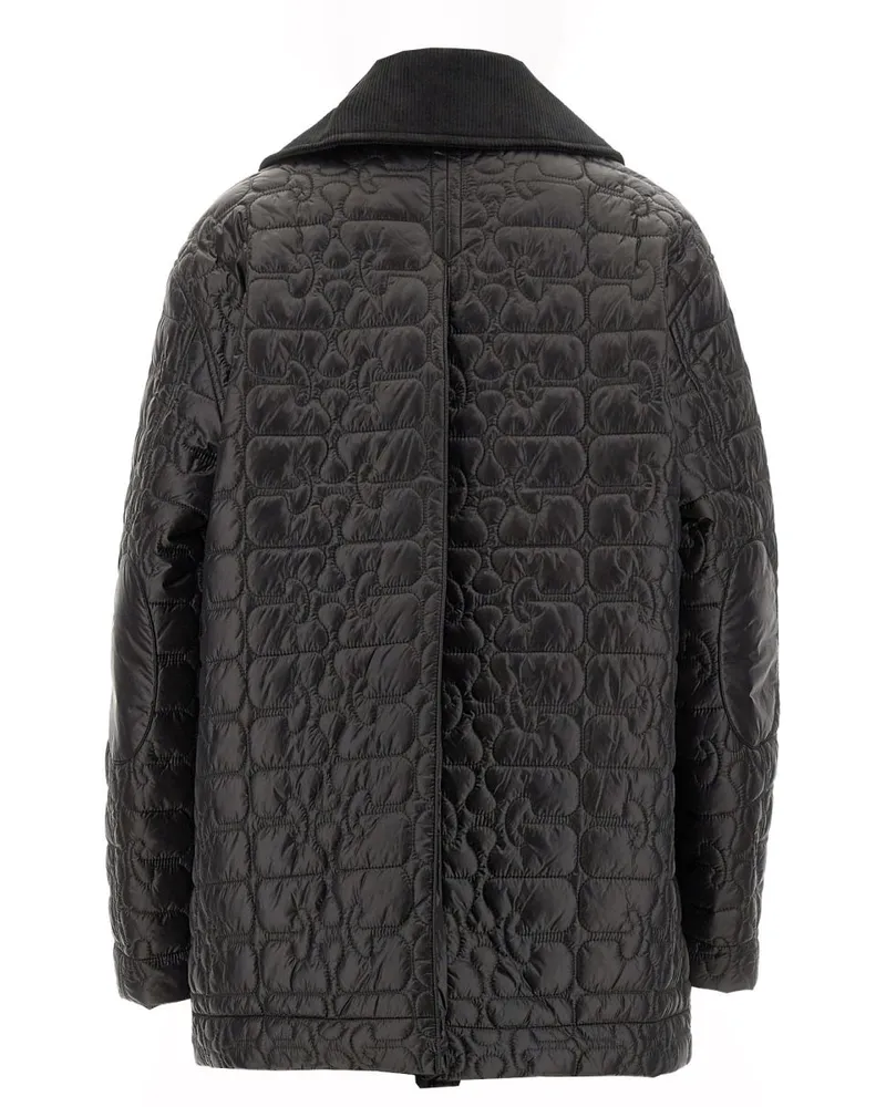 Ganni Quilted Midi Quilted Jacket — Gray Gray