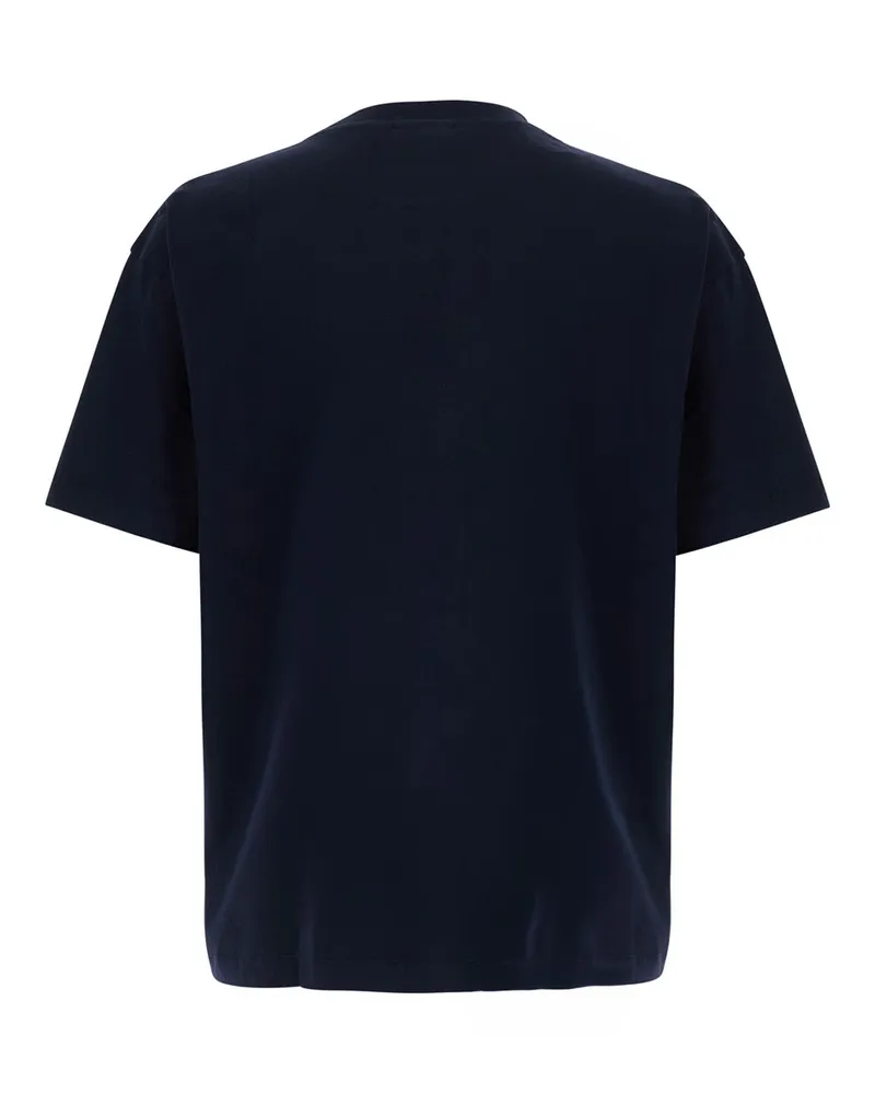 Drôle de Monsieur Men's T-Shirt Round-Neck Blue Cotton T-Shirts And Polos Navy