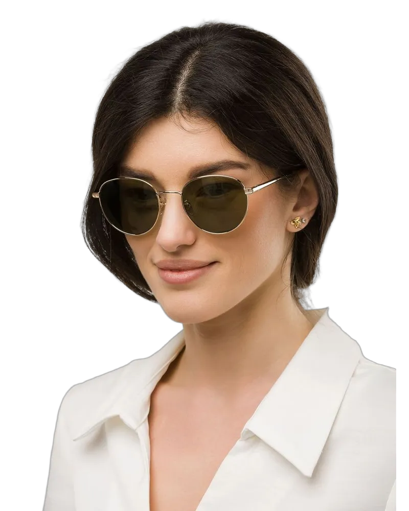 Furla Women's Sunglasses Light Gold-Green Metal Green