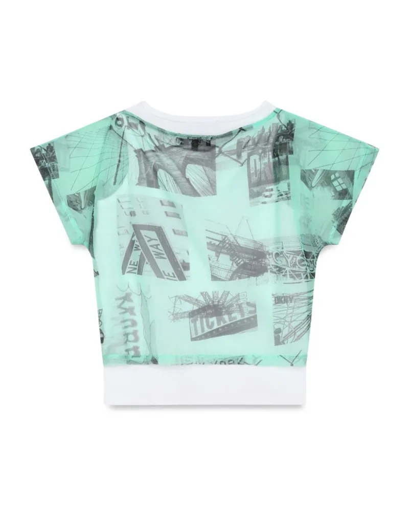 DKNY Cotton Elastane T-Shirt — Green Green