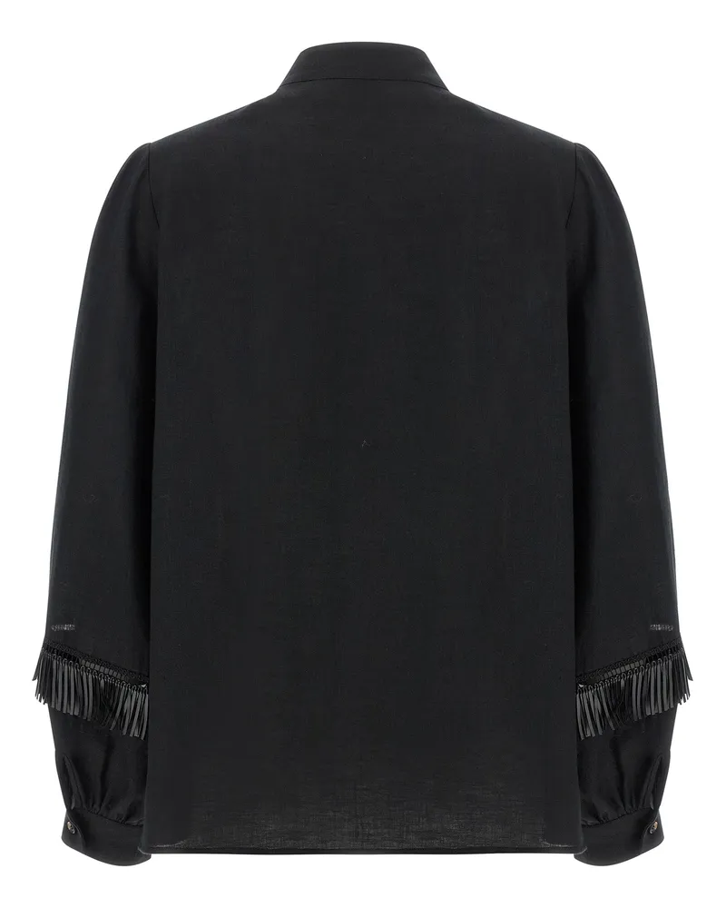 Kiton Women's Black Linen Blouse Black