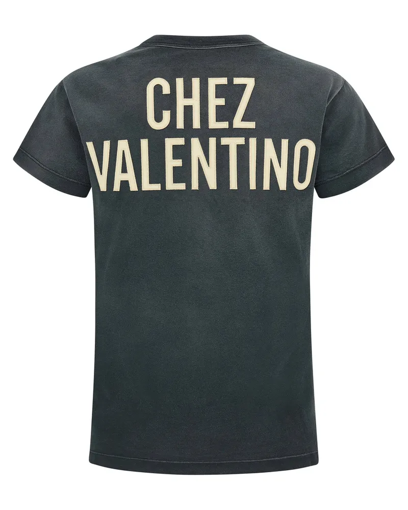 Valentino Garavani Graphic Logo Print T-shirt — Black Black
