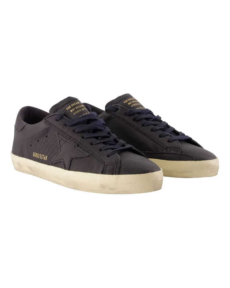 Golden Goose Men's Super Star Sneakers -  Leather Blue Shoes Blue