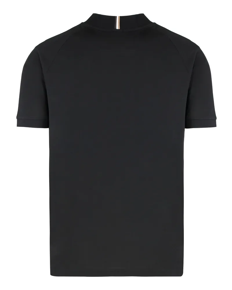 HUGO BOSS Men's Stretch Cotton Piqué Polo Shirt Black T-shirts And Polos Black