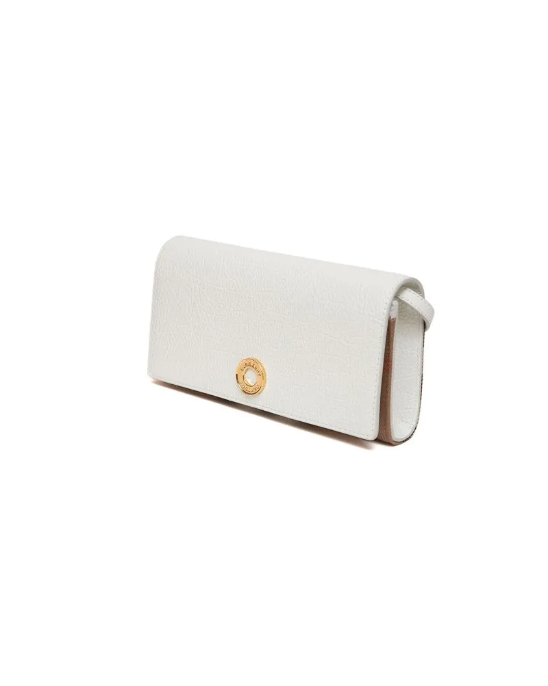 Burberry Grained Leather Crossbody Bag — White White