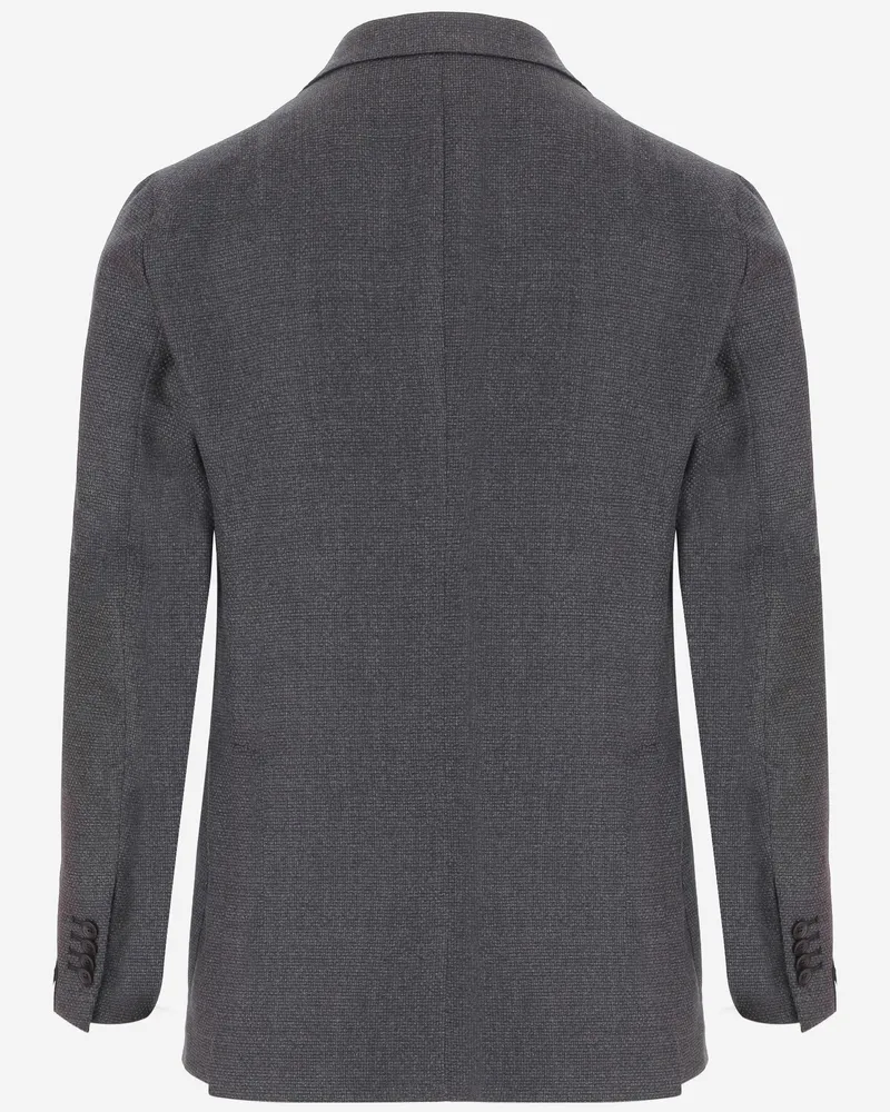 Tagliatore Wool Structured Blazer — Gray Gray