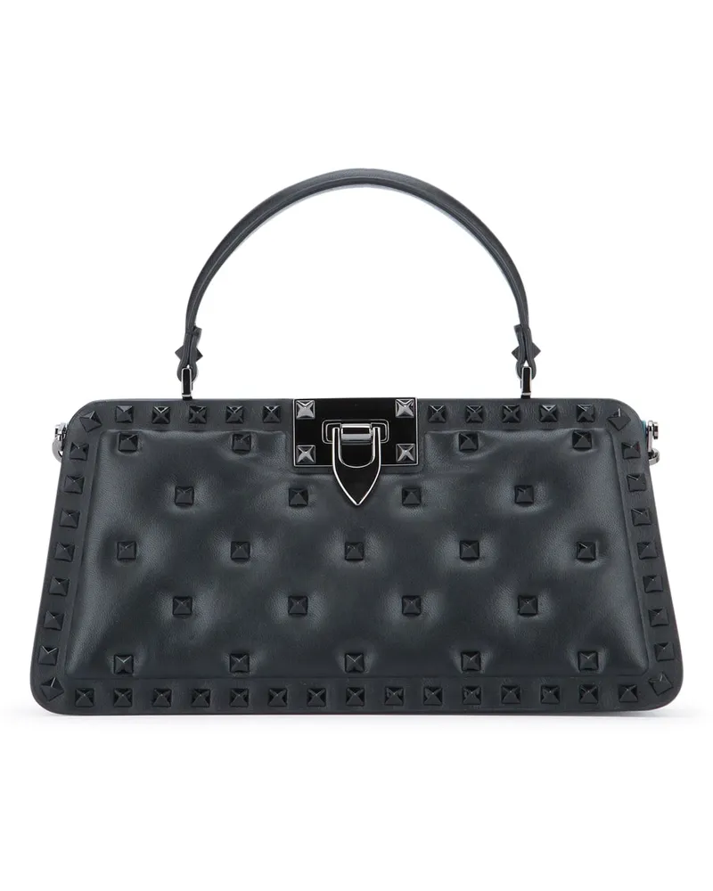 Valentino Garavani Rockstud Top Handle Bag — Black Black