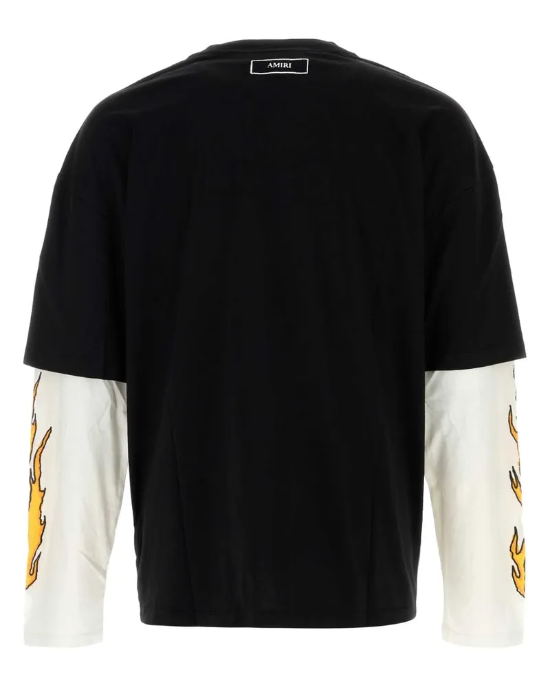 Amiri Men's Burnt Out Lj Dbl Sleeve Tee Black Cotton Black