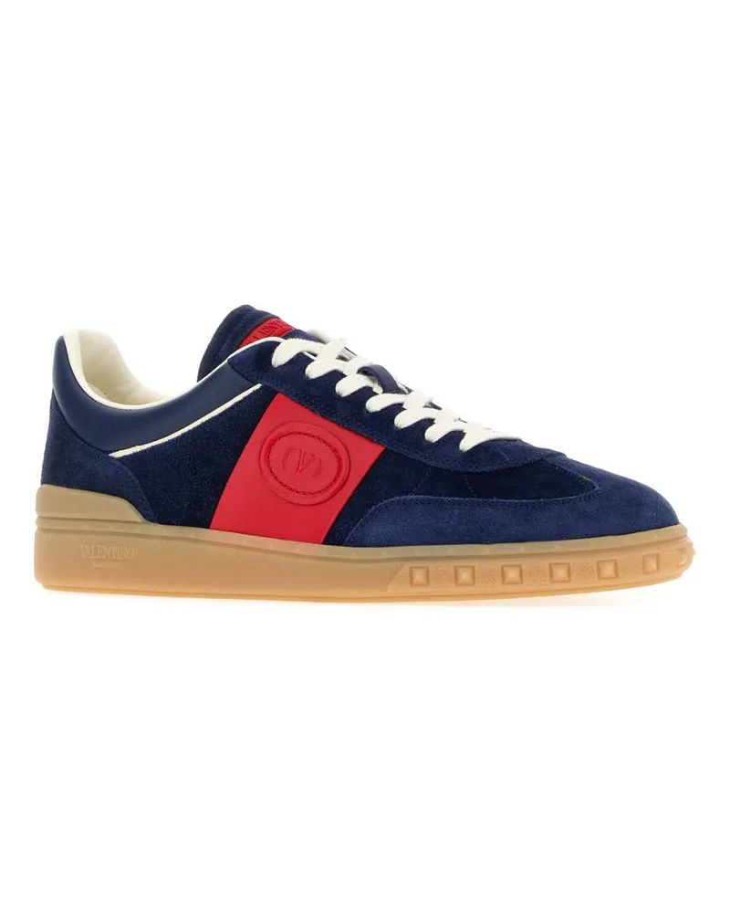 Valentino Garavani Suede Colorblock Sneaker — Navy Navy
