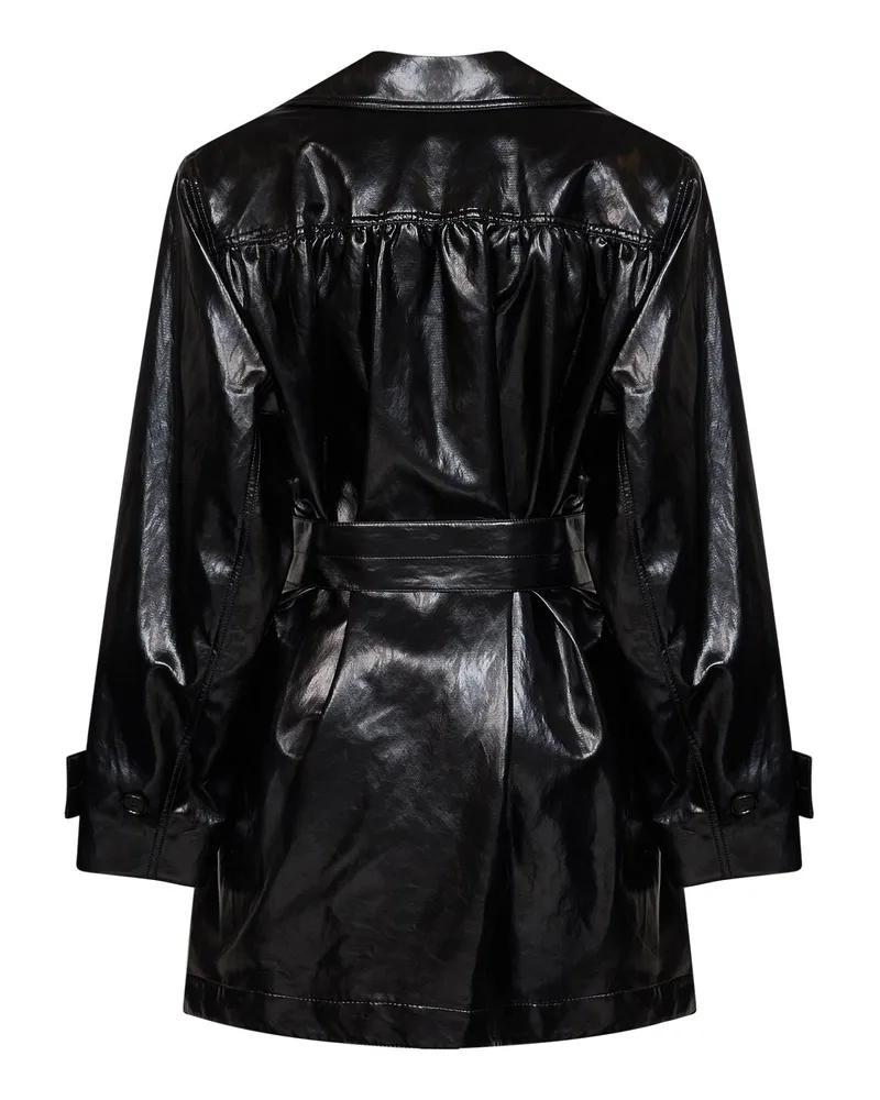 Chloé Belted Coated Viscose Trench Coat — Black Black