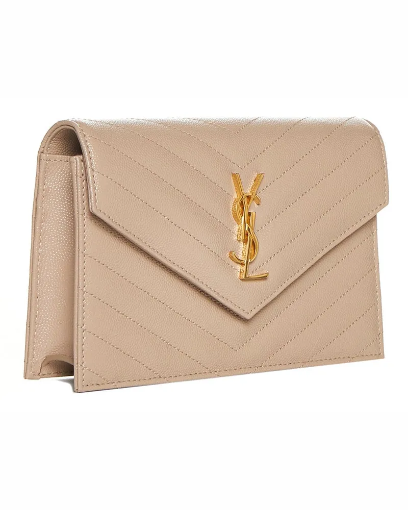 Saint Laurent Women's Envelope Clutch Cassandre Classic Grey Calfskin Gray
