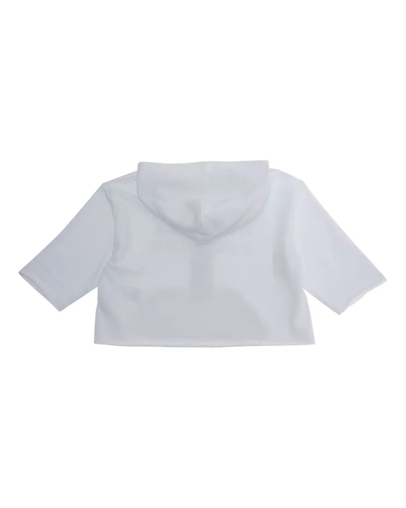 Maison Margiela Girls' Hooded Sweatshirt White Cotton Kids Hoods & Sweatshirts White