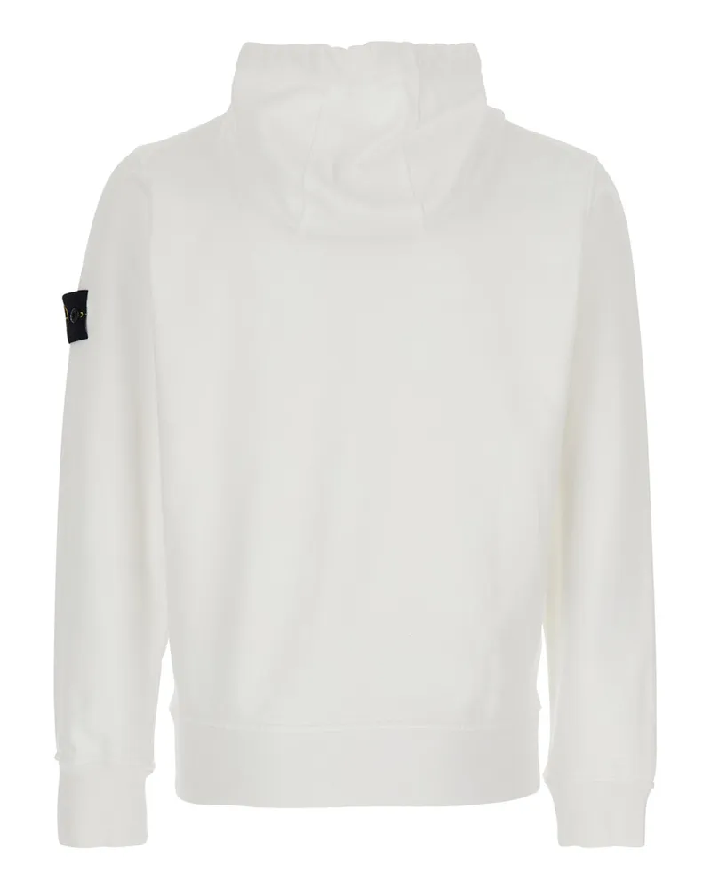 Stone Island Cotton Hooded Sweatshirt — White White