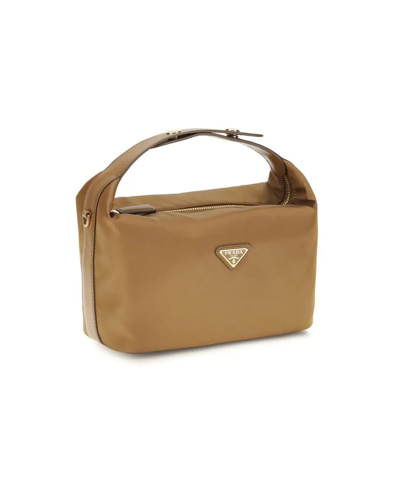Prada Women's Beige Recycled Polyamide Shoulder Bag Beige