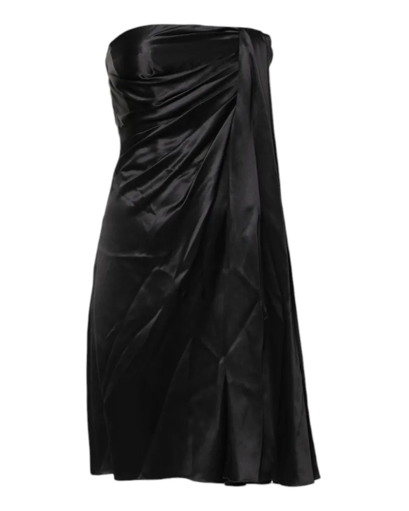 Dolce & Gabbana Women's Black Strapless Sheath A-Line Mini Dress Silk Black