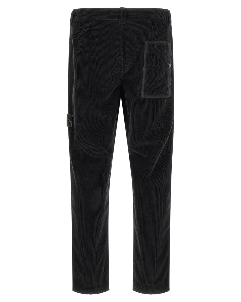 Stone Island Men's Black Cotton Casual Pants Black