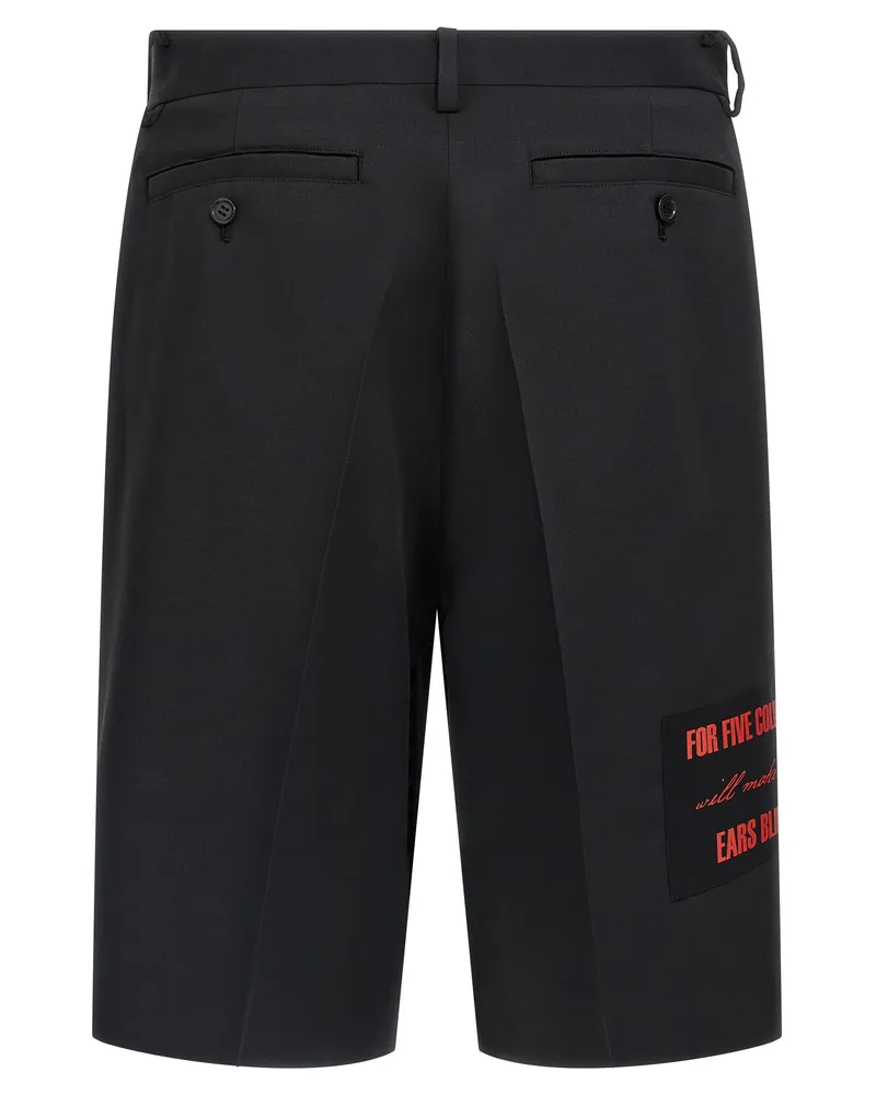 Undercover Men's Black Polyester Bermuda Shorts Black