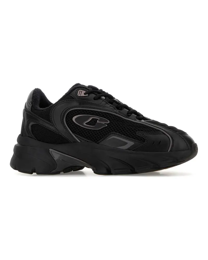 Coach Women's Black Mesh And Leather Bolt Sneakers Blackchalk Black