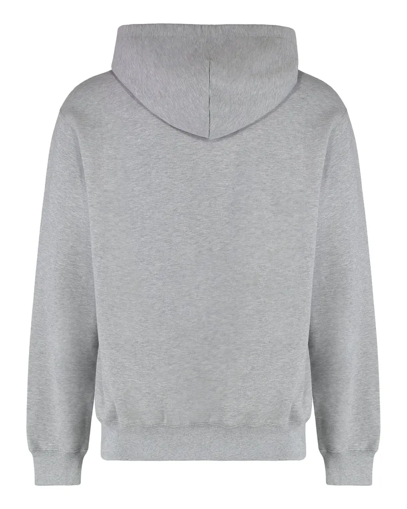 Gucci Men Logo Print Hoodie Grey Cotton; Cotton Jumpers Sweater Gray