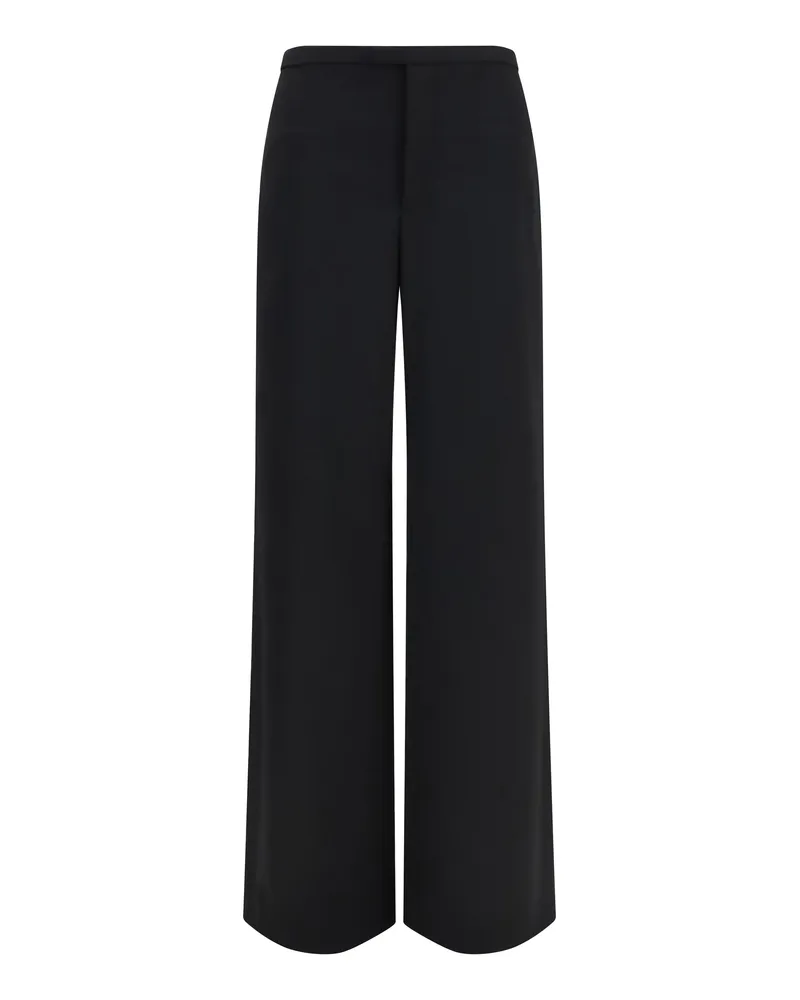 Gucci Women's Pants Lightweight Wool Black Merino Trousers Black