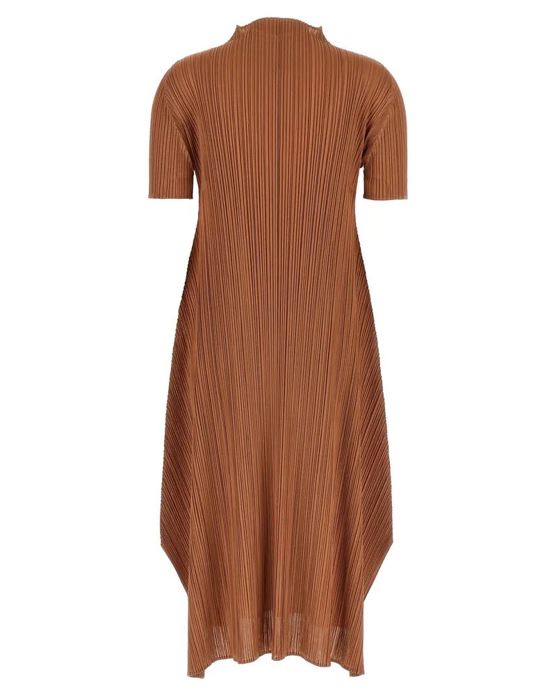 Issey Miyake Women's Brown Polyester Midi Dress Brown
