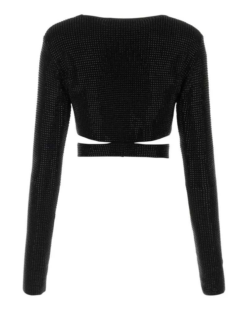 ADAMO Women Embellished Viscose Blend Top Black Maglie Sweater Black