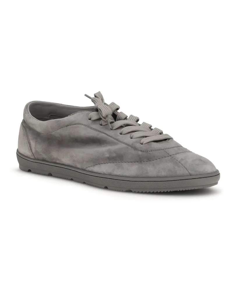 Brunello Cucinelli Men's Suede Sneakers Grey Gray