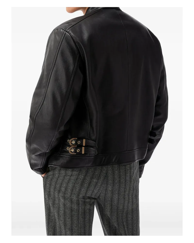 Versace Calf Leather Jacket — Black Black