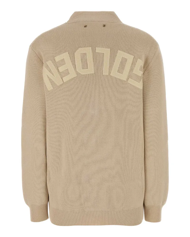 Golden Goose Ribbed Cotton-Blend Cardigan — Beige Beige