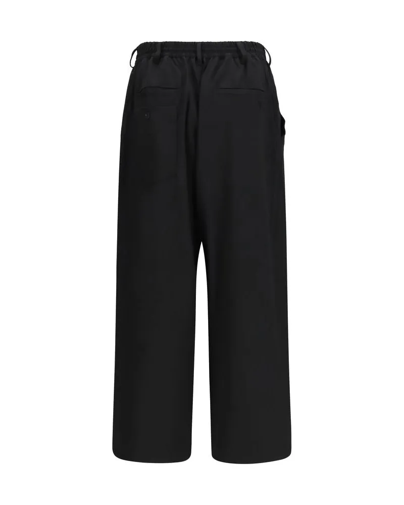 Y-3 Merino Wool Twill Trousers — Black Black