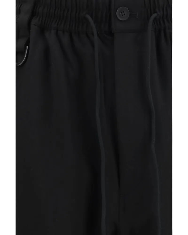 Y-3 Merino Wool Twill Trousers — Black Black