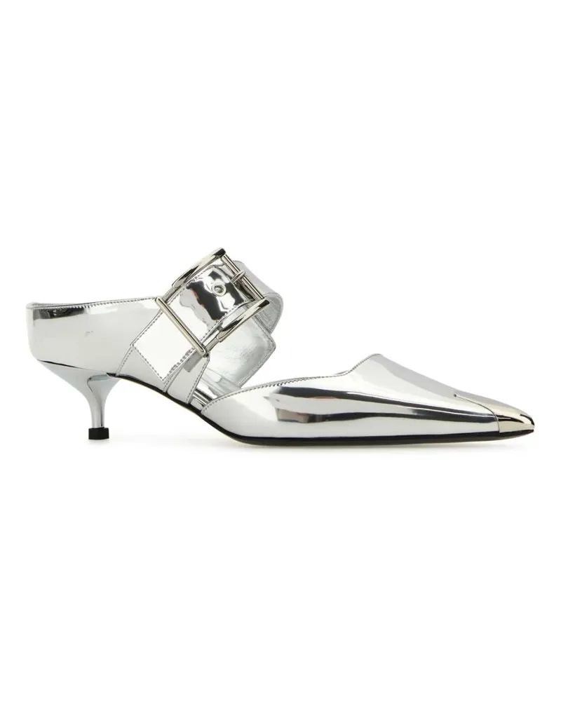 Alexander McQueen Women's Silver Leather Punk Pumps Silversilver Scarpe Con Tacco Silver
