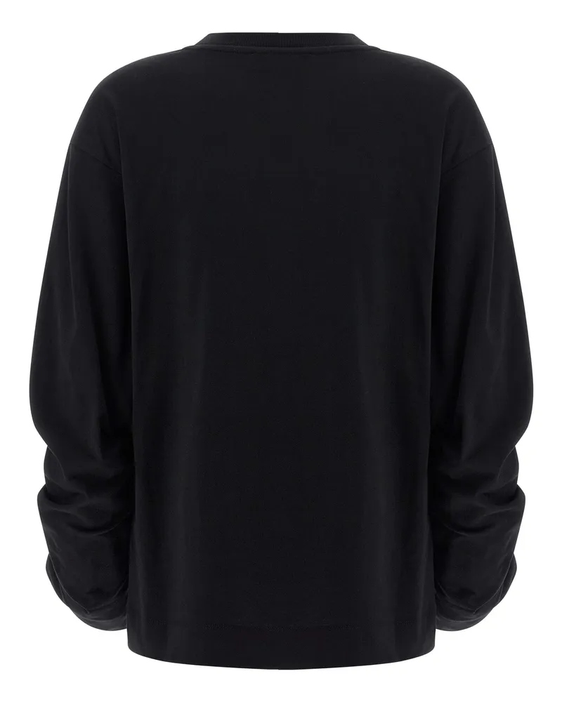 Dries van Noten Women's Black Cotton Long Sleeve T-Shirt Black