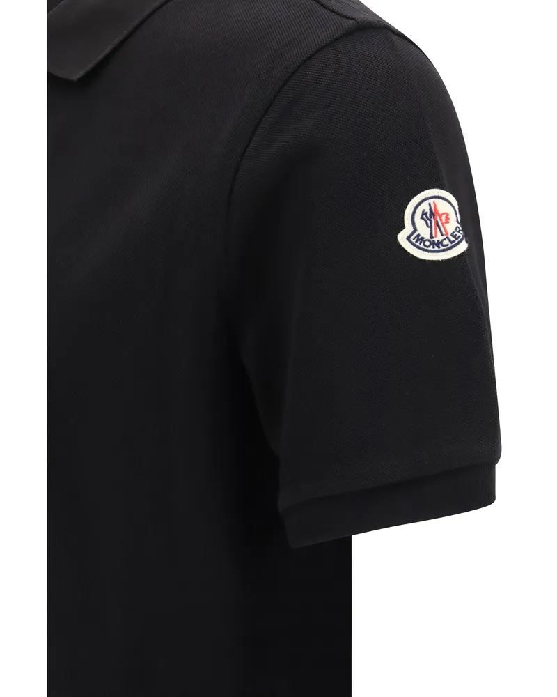 Moncler Men's Polo Shirt Cotton Piqué Black T-shirts And Polos 