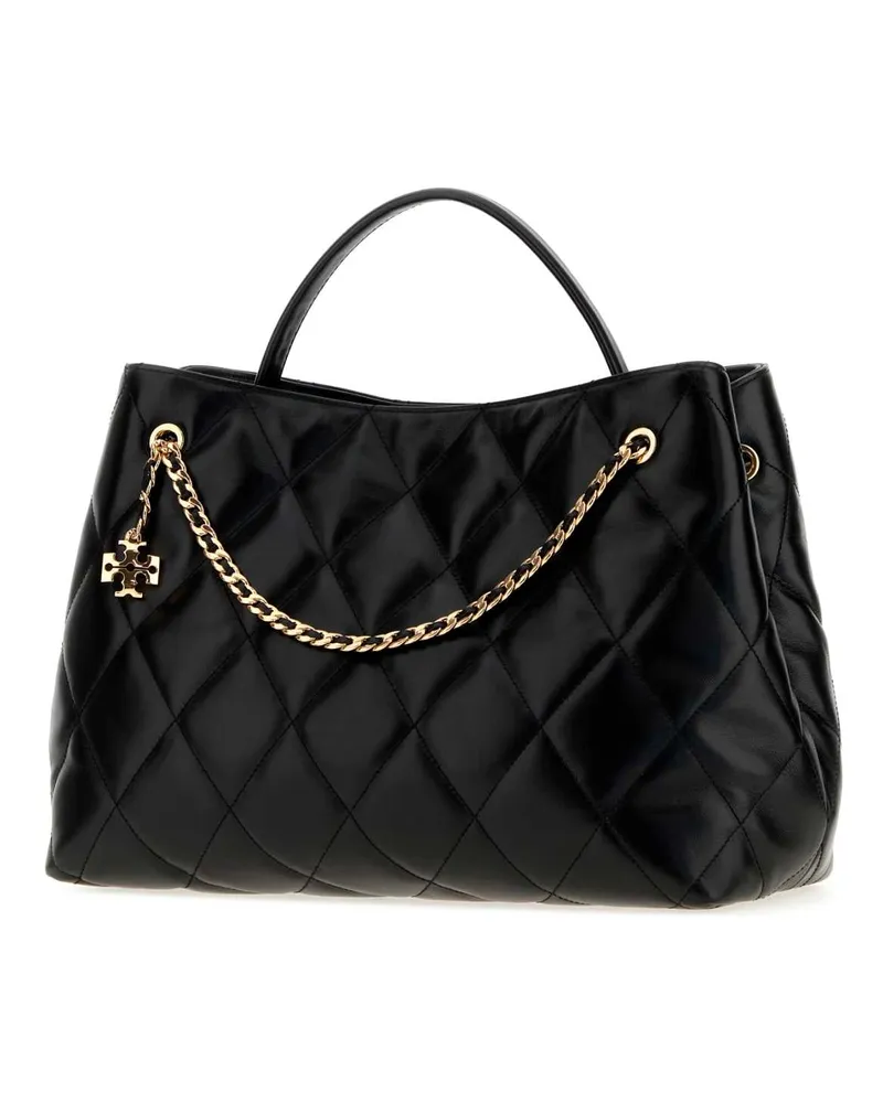 Tory Burch Fleming Leather Shoulder Bag — Black Black
