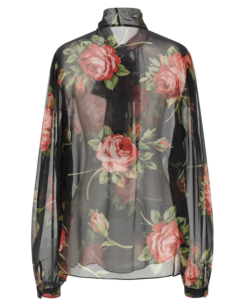 Dolce & Gabbana Women's Black Silk Pattern Shirt Black