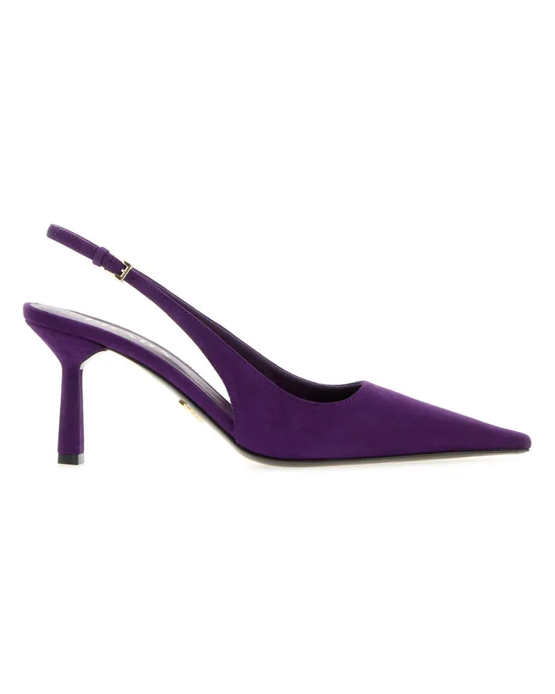 Prada Women's Purple Suede Pumps Viola Scarpe Con Tacco High Heel Shoes Purple