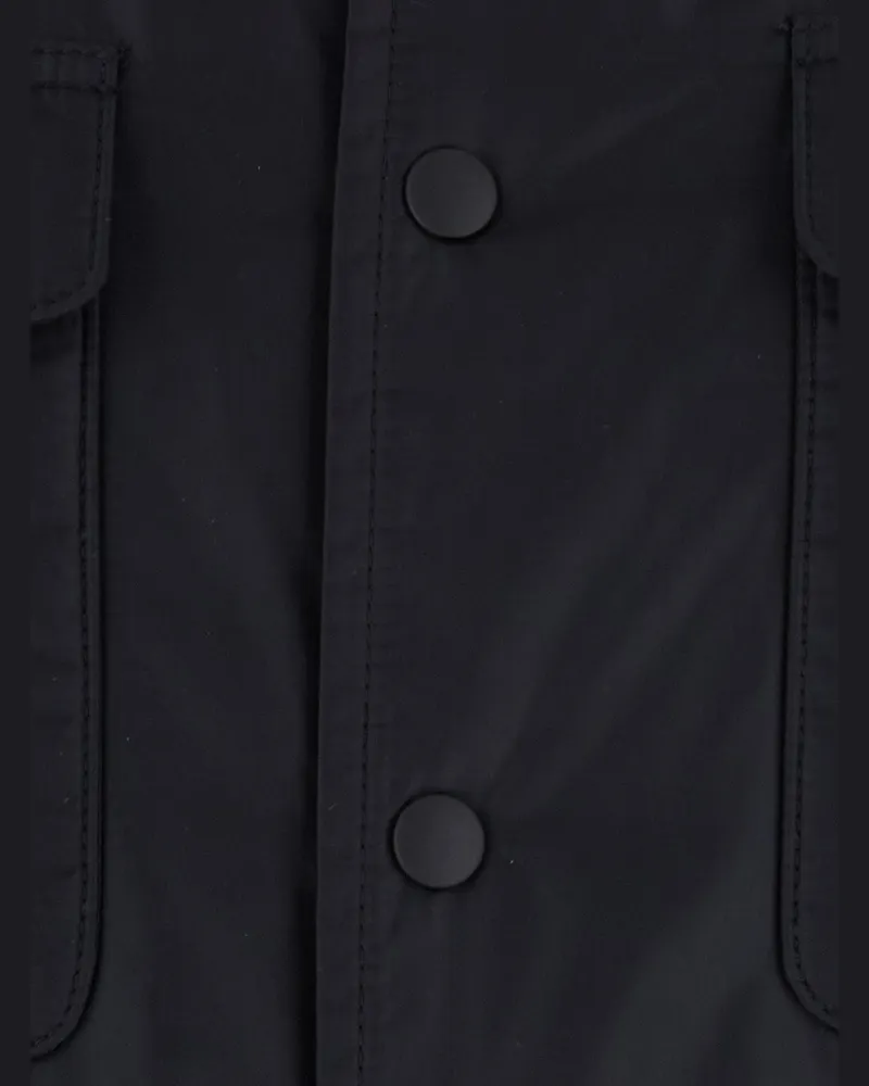 ASPESI High-Collar Tech Fabric Jacket — Black Black