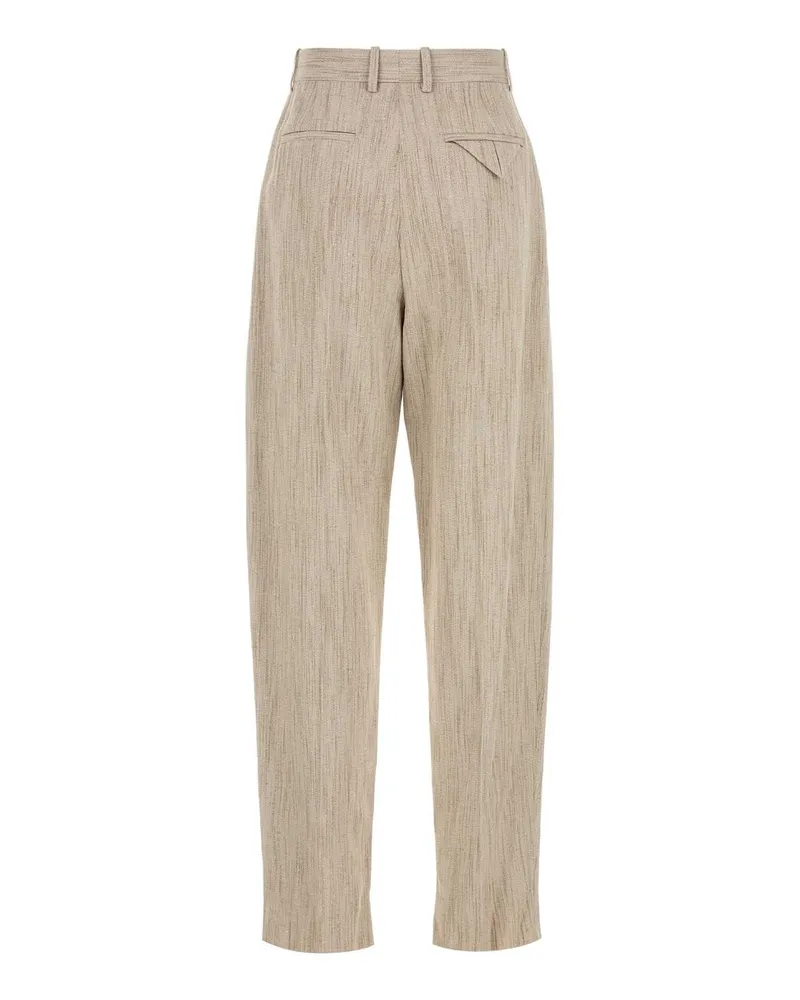 Bottega Veneta Women's Fiammata Trousers Gray Viscose Polyester Silk Gray
