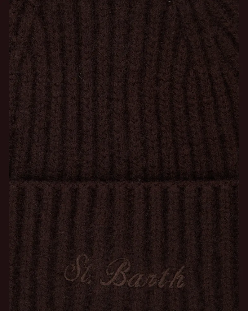 MC2 Saint Barth MOS0004 Ribbed Wool Beanie — Brown Brown