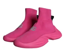 Logo-Embroidered High-Top Sneaker — Pink